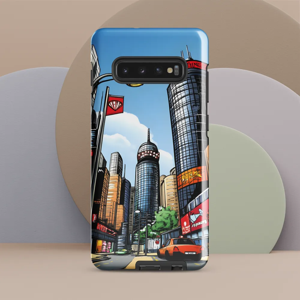 Urban Pulse: A Comic Cityscape | Phone Case |  S10 Plus | Tough Case | Glossy