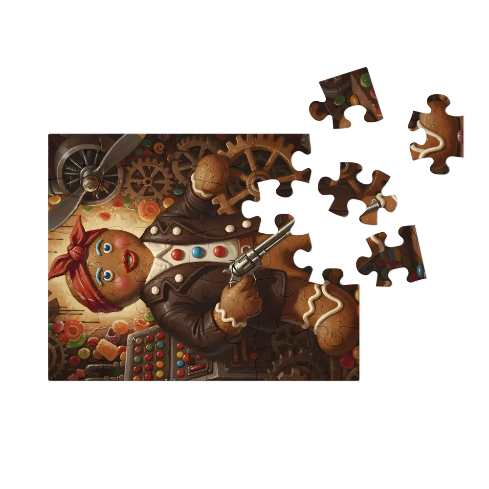 Gingerbread Gunslinger 
 Jigsaw Puzzle in Tin Box