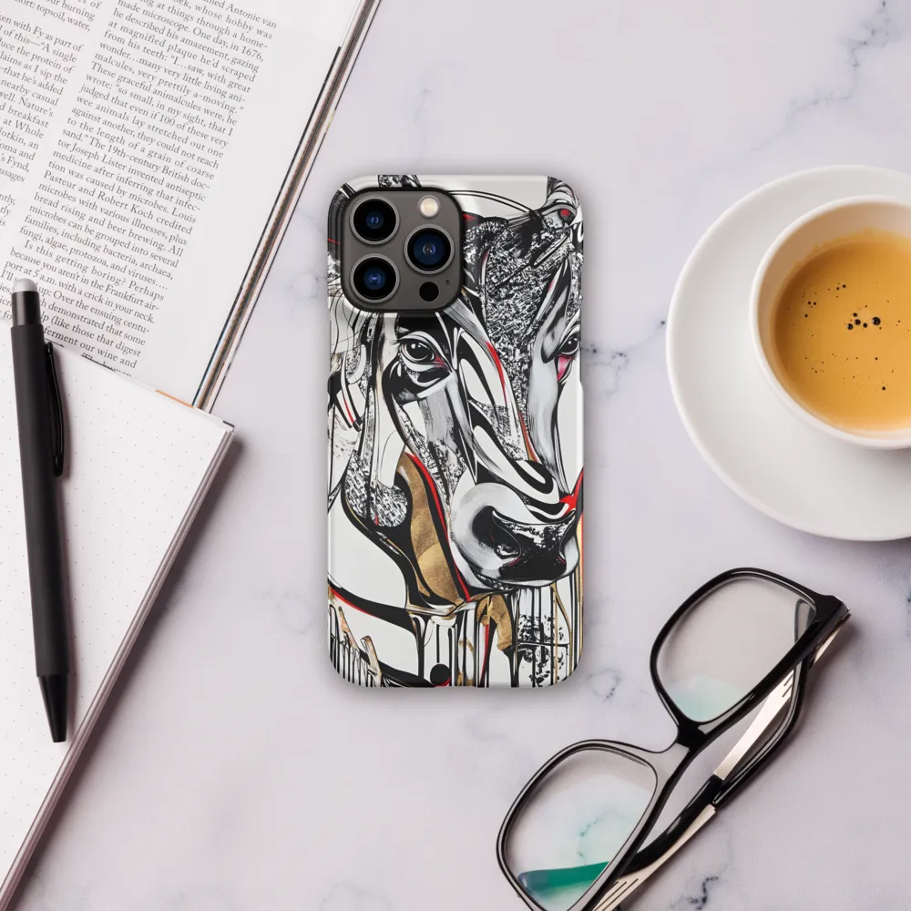 Linear Cow Study — Black, White and Gold Accents