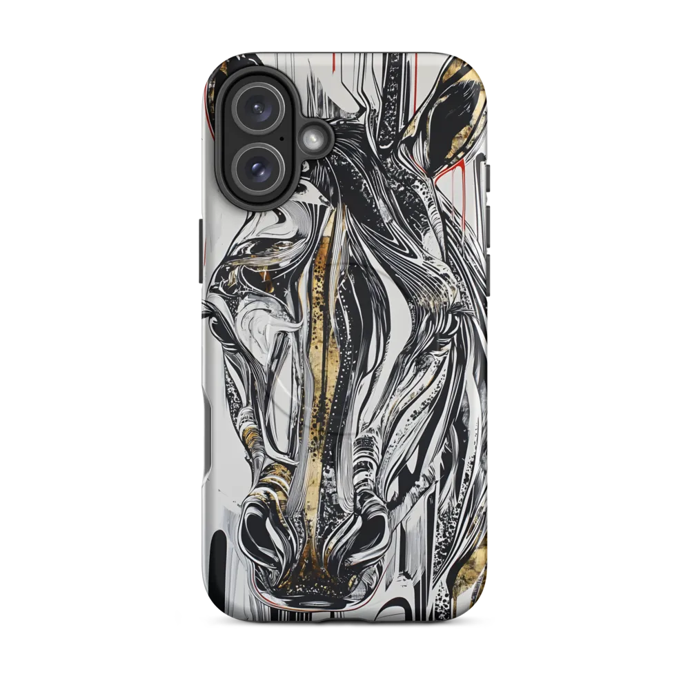 Ethereal Majesty: The Abstract Zebra | Phone Case |  16 Plus | MagSafe® Tough Case | Matte