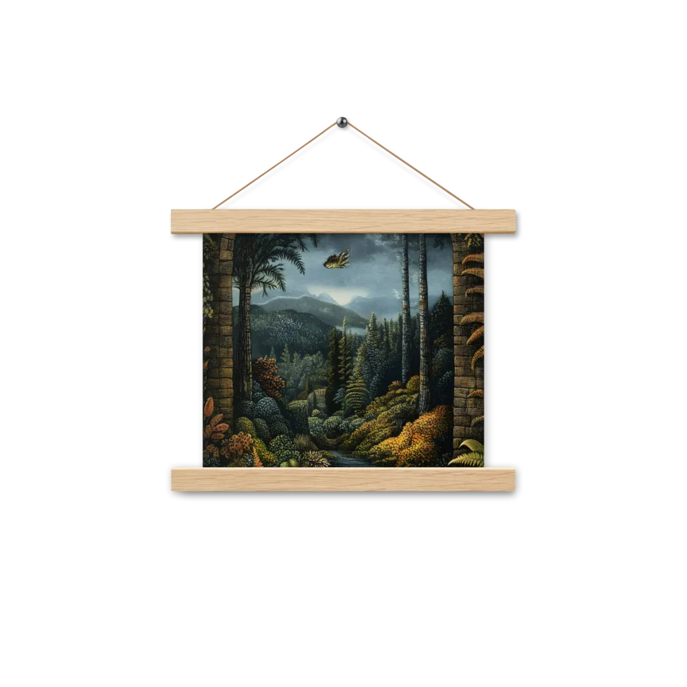 Whispers of the Enchanted Forest | Poster With Oak Wood Hanger | 10″×10″