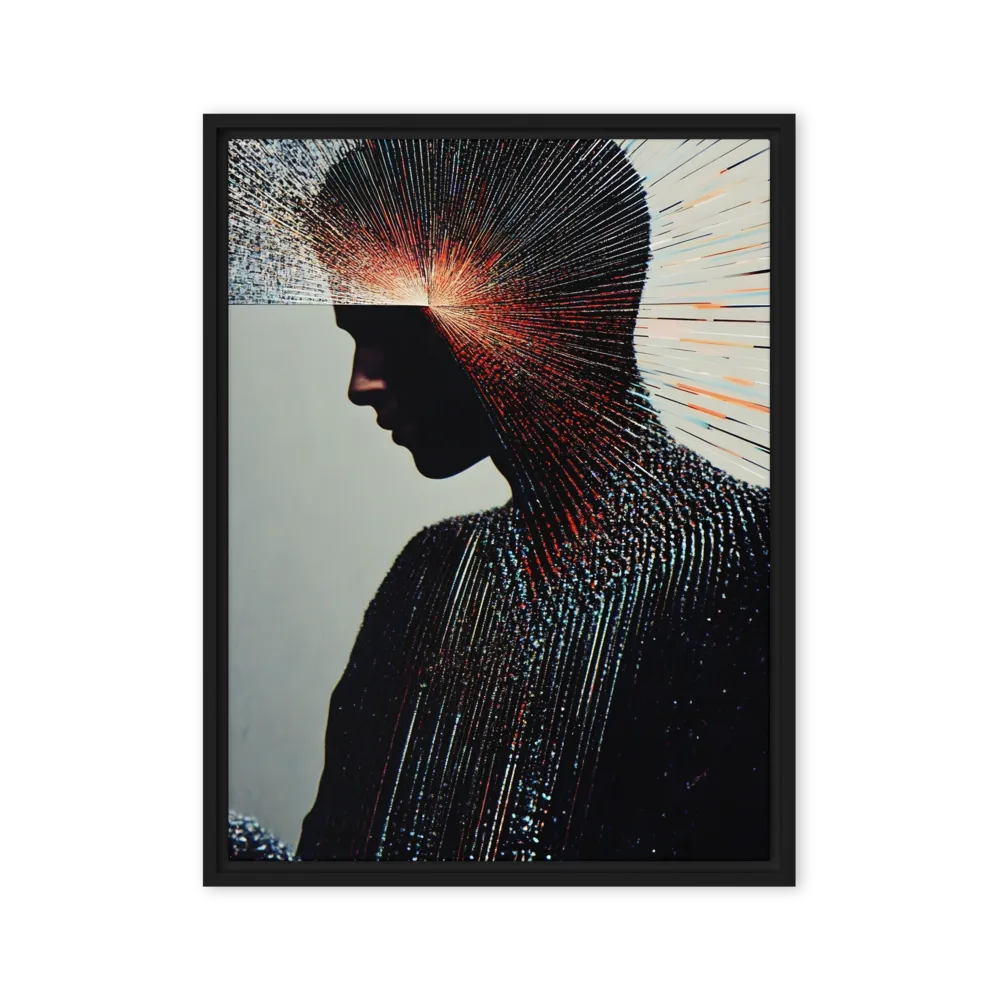 Radiant Reflection: An Abstract Journey of Thought | Canvas with Black Frame | 24″×32″