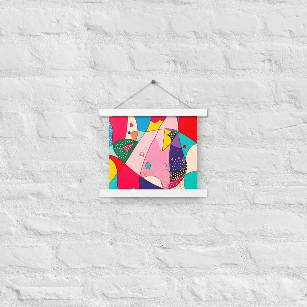 Playful Geometry in Color | Poster With White Wood Hanger | 10″×10″