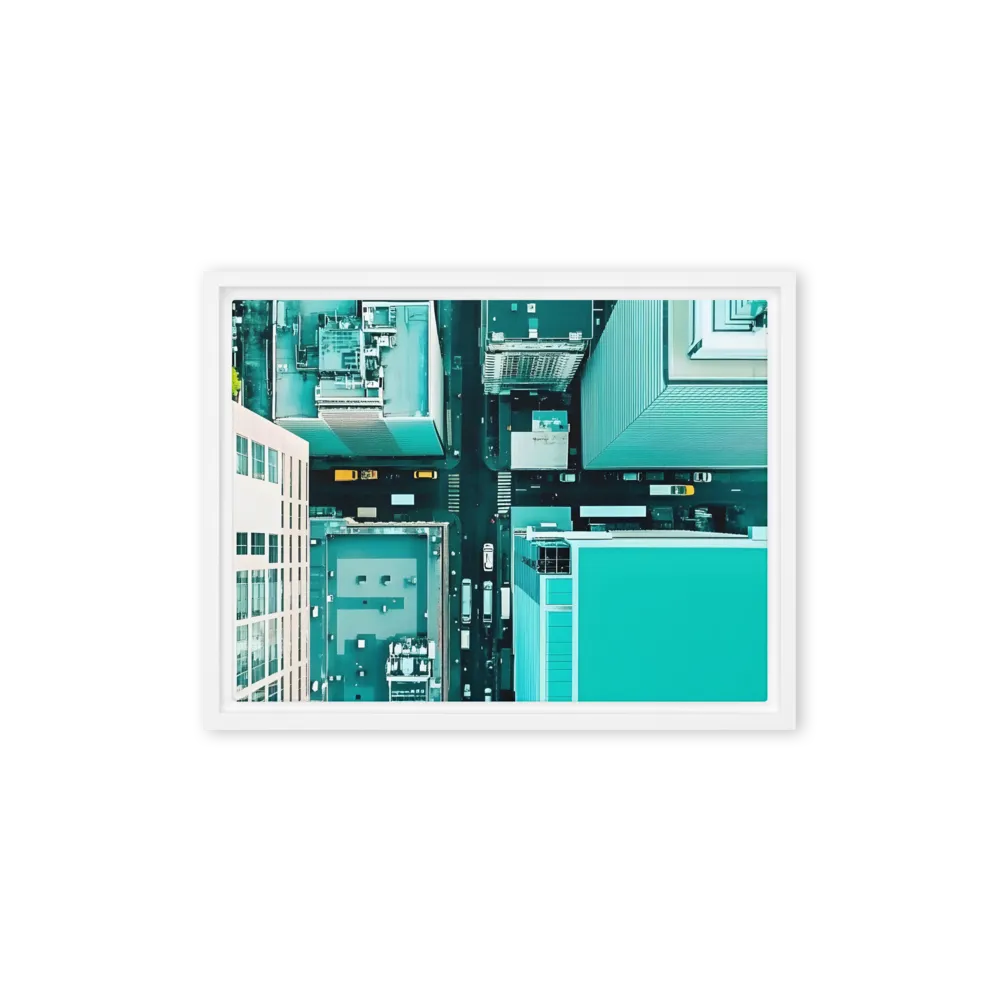Urban Geometry: Aerial Perspective | Canvas with White Frame | 12″×16″