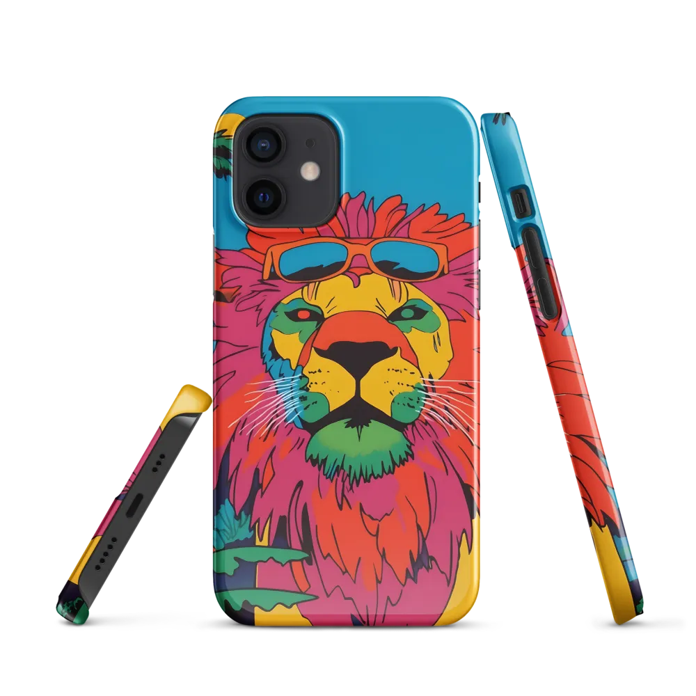 Lion with Sunglasses: A Vibrant Tropical Portrait | Phone Case |  12 | Snap Case | Glossy
