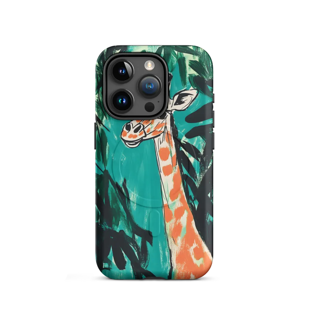 Curious Giraffe in Lush Greenery | Phone Case |  15 Pro | MagSafe® Tough Case | Matte