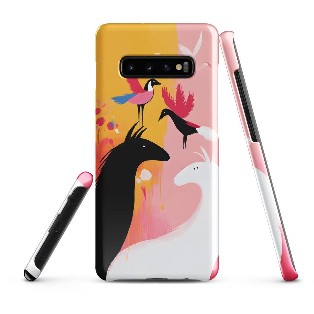 Harmony in Contrast: Horses and Birds | Phone Case |  S10 Plus | Snap Case | Glossy