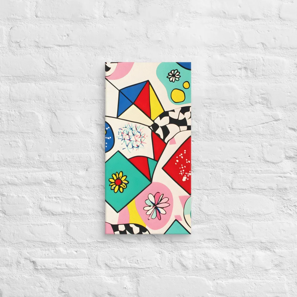 Joyful Geometry: A Playful Dance of Shapes and Colors | Canvas | 10″×20″