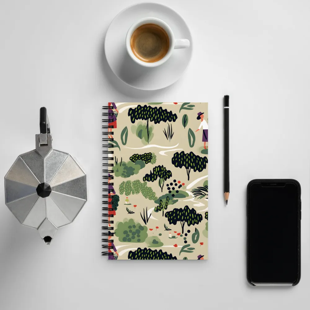 Harmony in Nature: A Whimsical Tapestry | Spiral Notebook