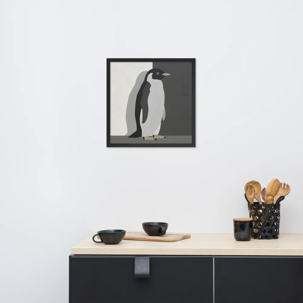 Monochrome Penguin 
 Poster with Black Frame | 18″x 18″
