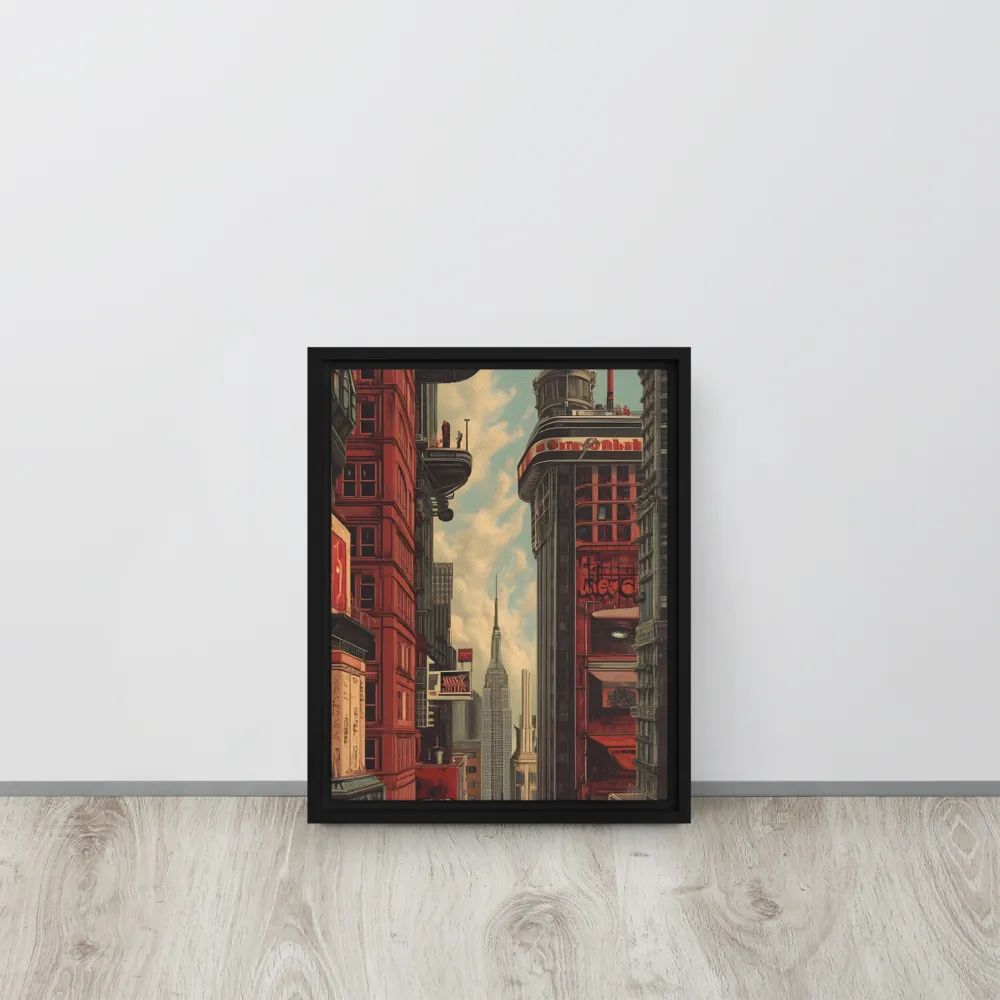 A Glimpse of Tomorrow: Urban Ambition | Canvas with Black Frame | 11″×14″