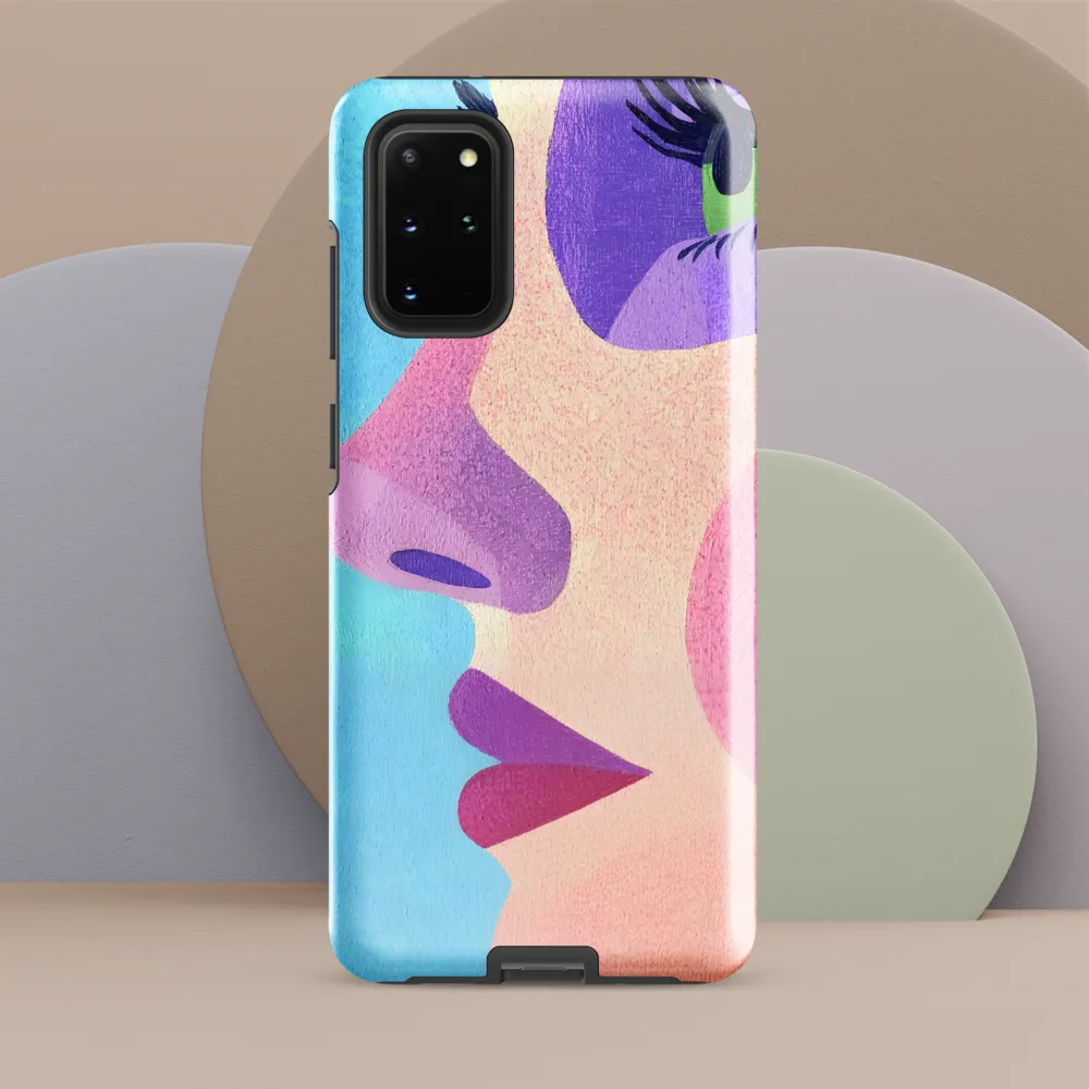 Fragmented Profile in Cyan and Purple