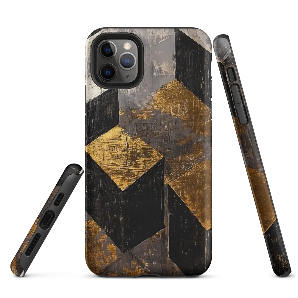 Geometric Harmony in Gold and Black | Phone Case |  11 Pro Max | Tough Case | Matte