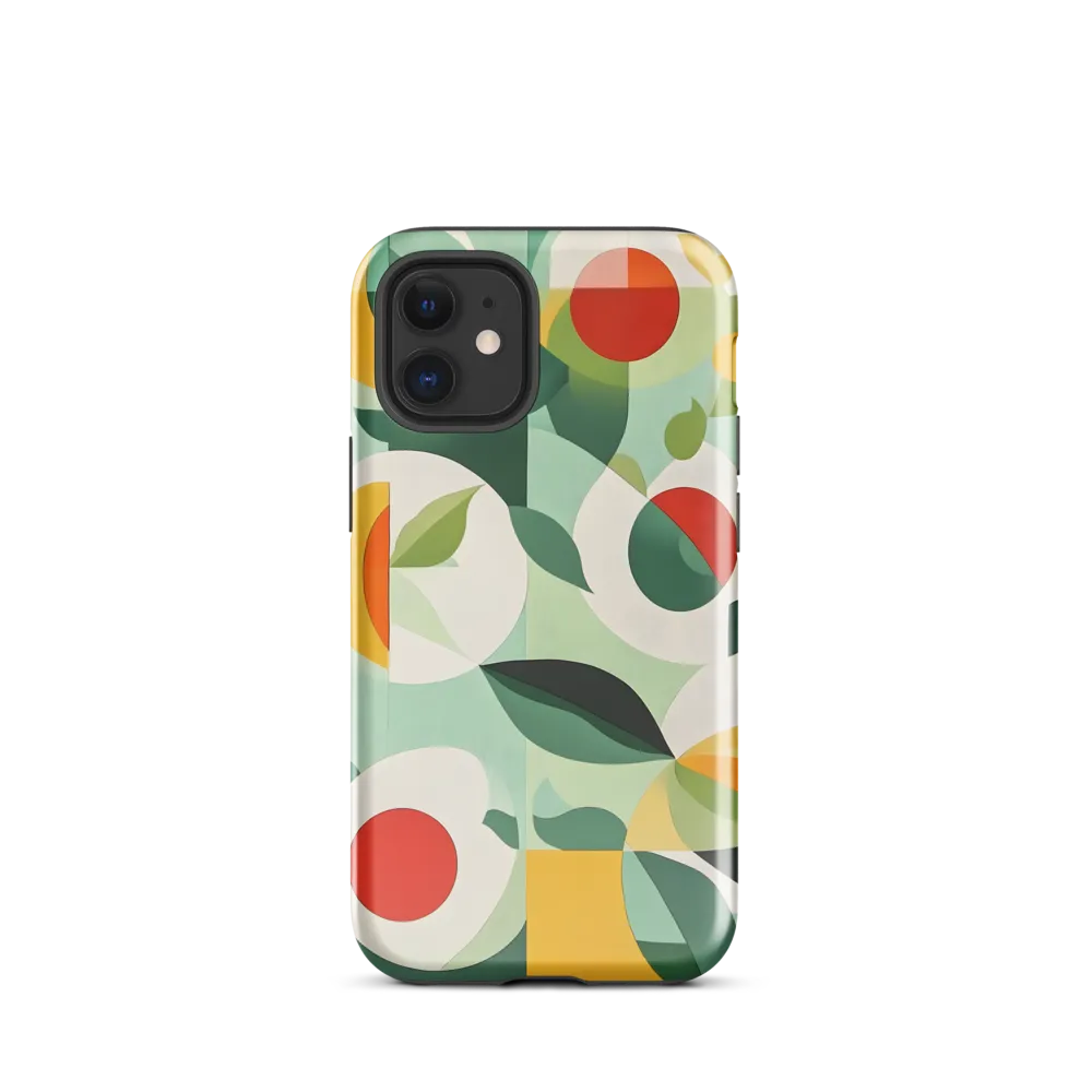 Harmony in Shapes: A Playful Abstract Design | Phone Case |  12 mini | Tough Case | Glossy