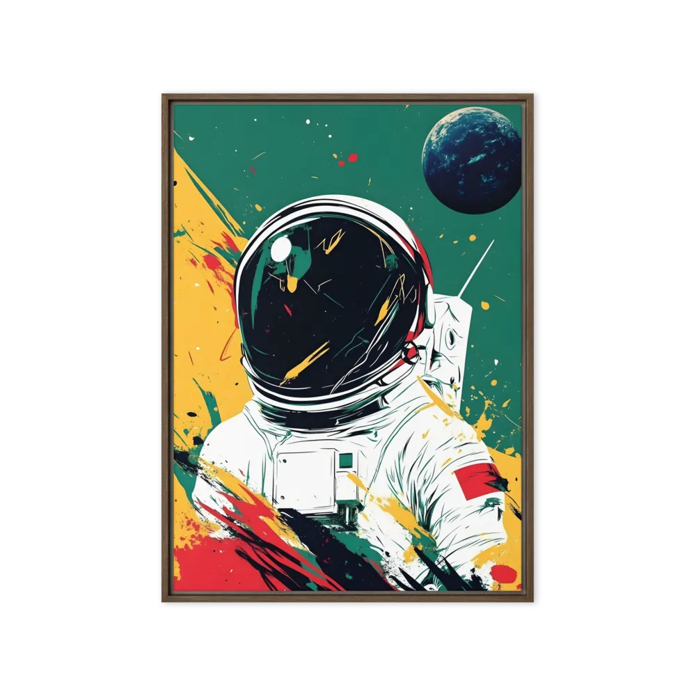 Galactic Explorer: A Modern Odyssey | Canvas with Brown Frame | 20″×28″