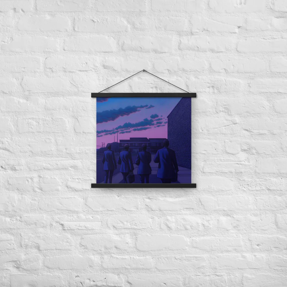 The Twilight Stroll | Poster With Black Wood Hanger | 18″×18″