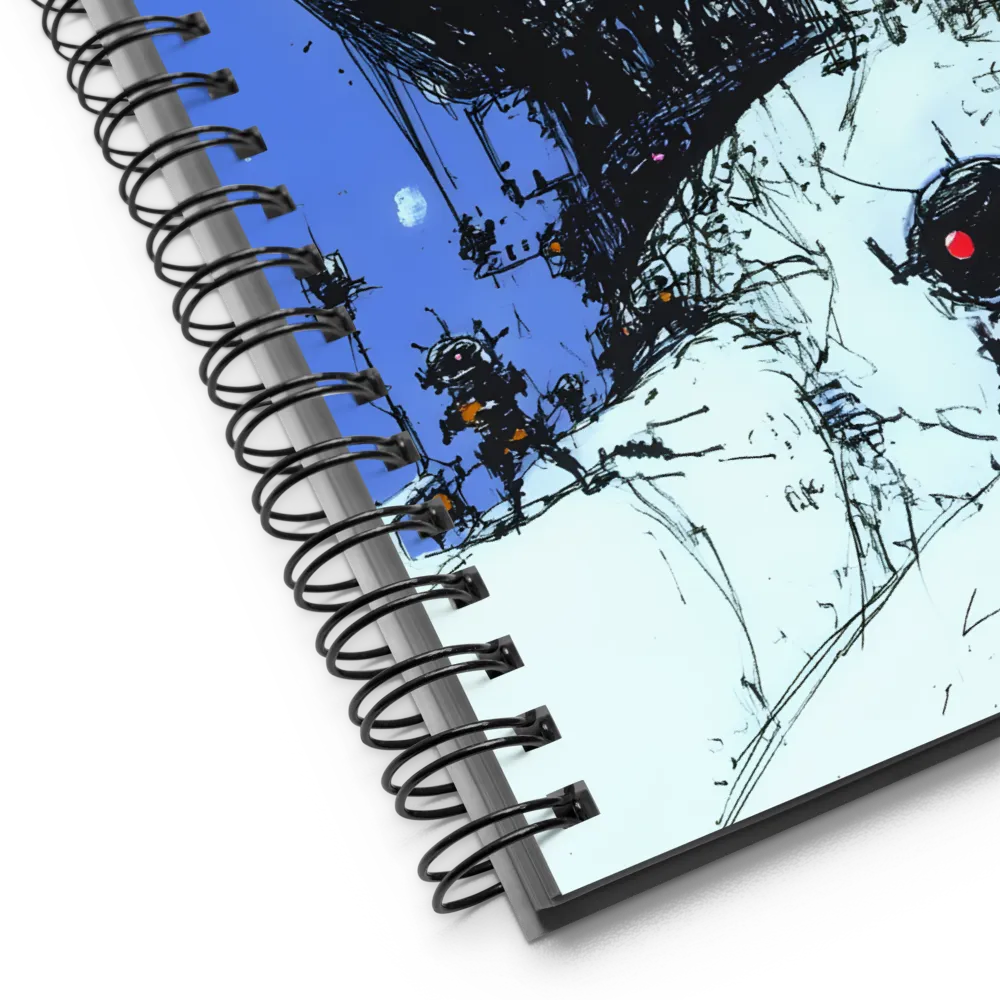 Echoes of a Futuristic Frontier | Spiral Notebook