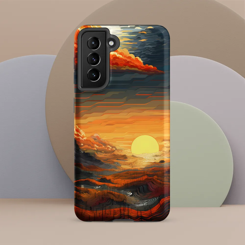 Ethereal Sunset: A Serene Landscape in Flowing Forms | Phone Case |  S21 FE | Tough Case | Matte