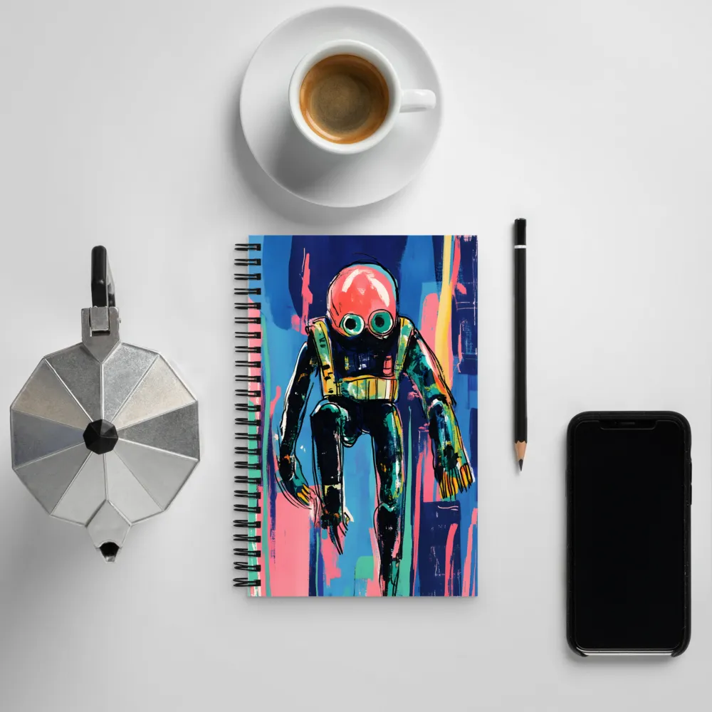 Diver in Vibrant Motion | Spiral Notebook