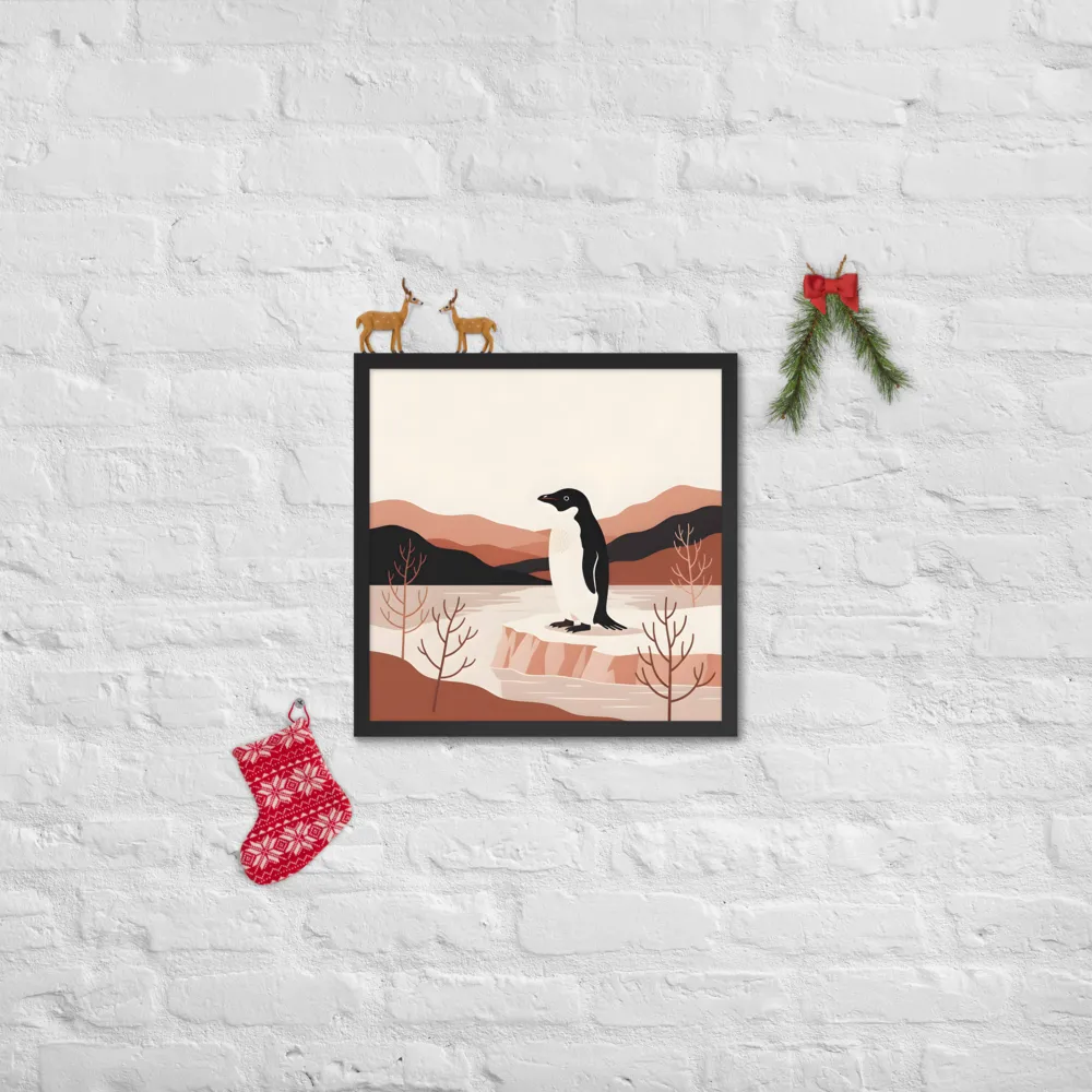 Penguin on Ice Floe 
 Poster with Black Frame | 18″x 18″