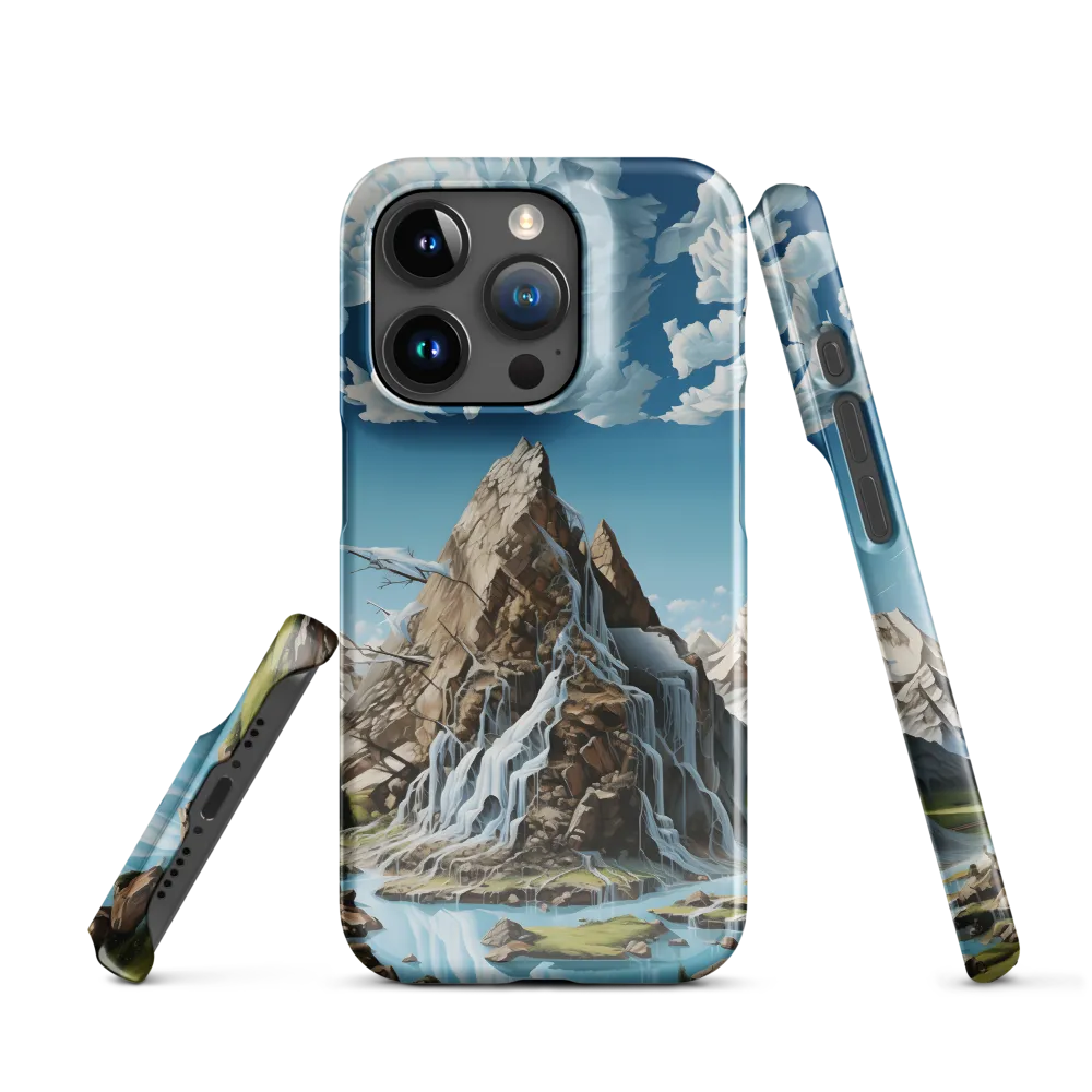 Majestic Cascade: A Mountain Masterpiece | Phone Case |  15 Pro | Snap Case | Glossy