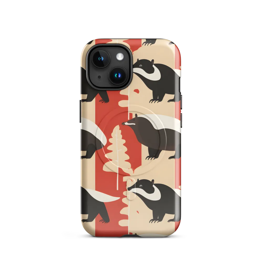 Wildlife Pattern: The Badger Tale | Phone Case |  15 | MagSafe® Tough Case | Glossy