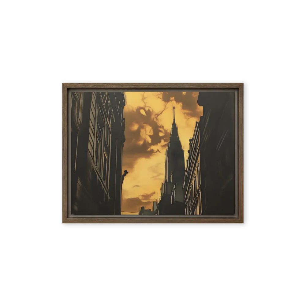 The Twilight Streets | Canvas with Brown Frame | 12″×16″