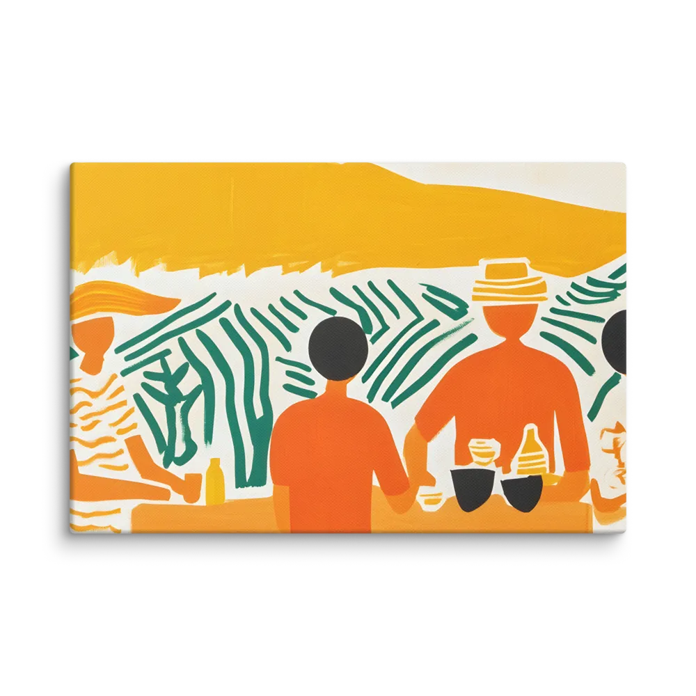 Summer Vibes: Café Conversations | Canvas | 12″×18″