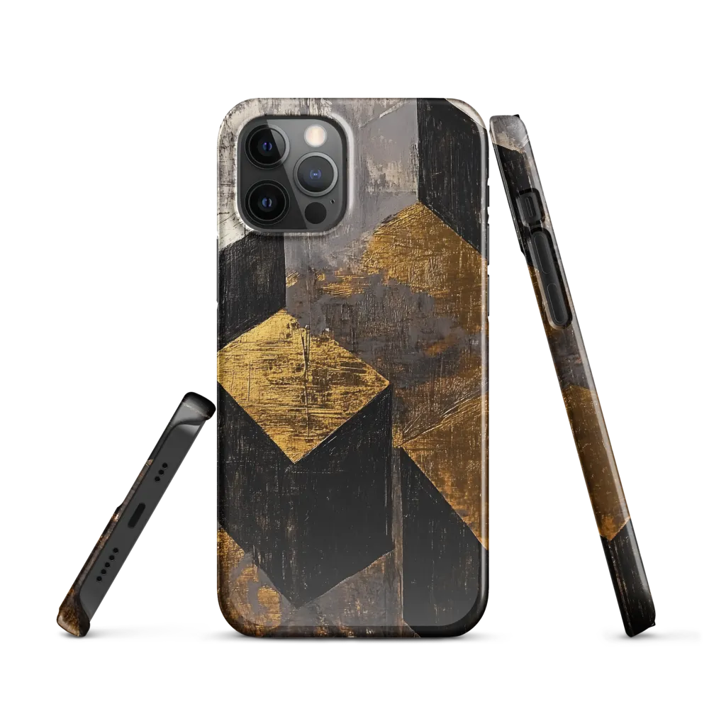 Geometric Harmony in Gold and Black | Phone Case |  12 Pro | Snap Case | Glossy