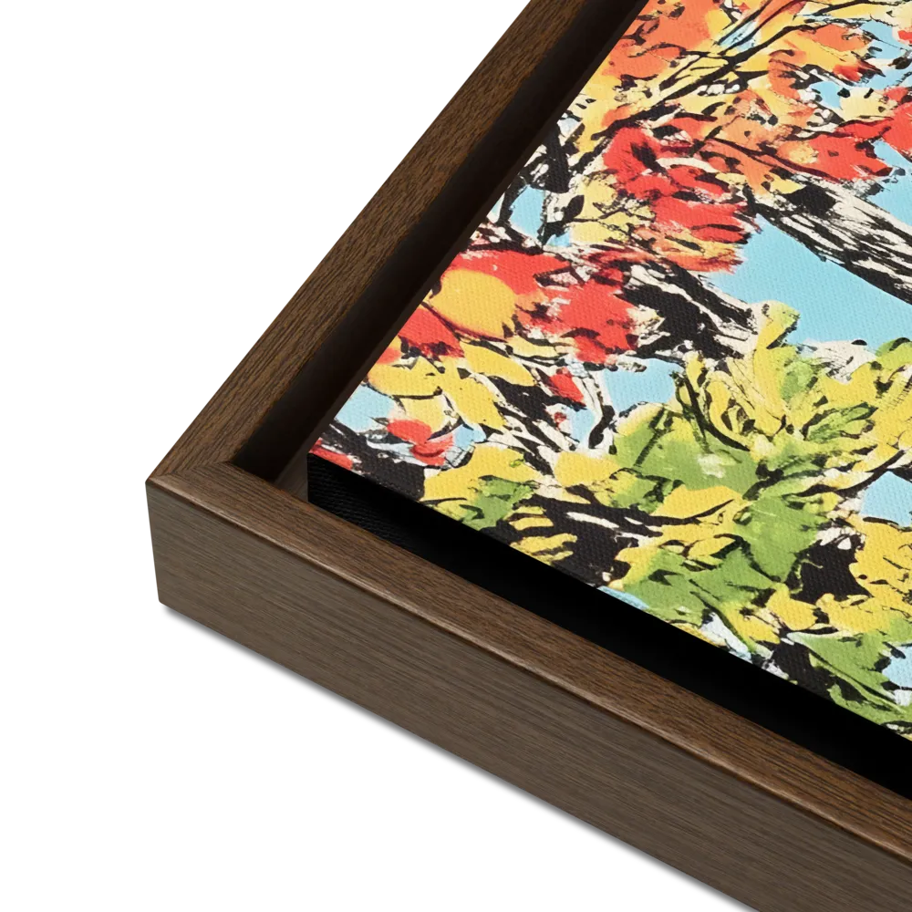 Autumn's Embrace | Canvas with Brown Frame | 12″×16″