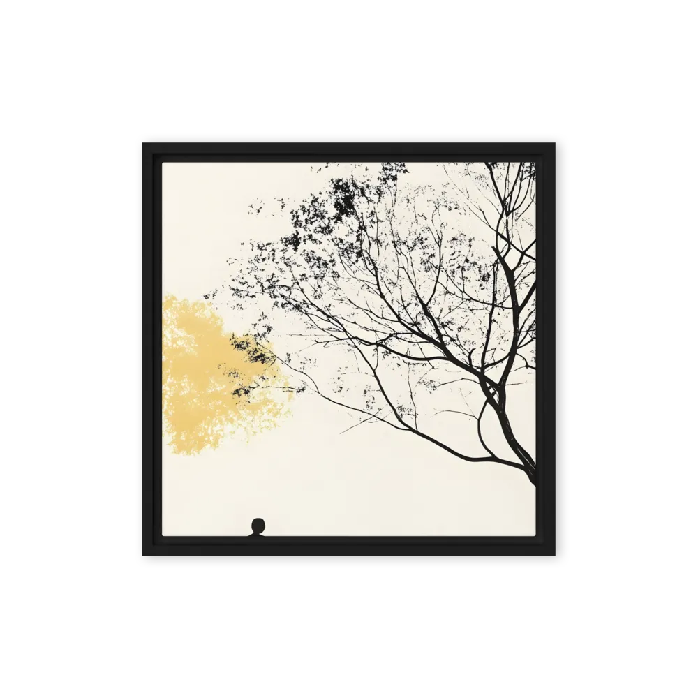 Whispers of Solitude | Canvas with Black Frame | 16″×16″