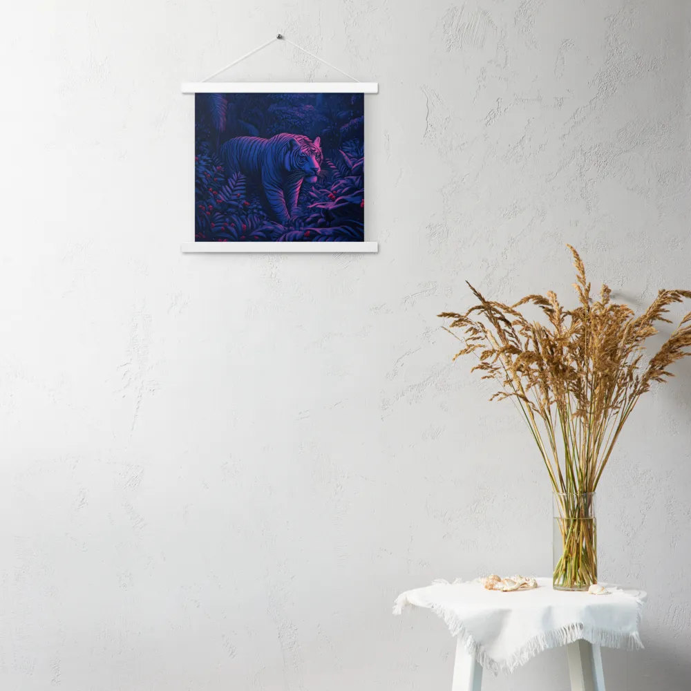 Mystic Prowler: The White Tiger in the Jungle | Poster With White Wood Hanger | 14″×14″