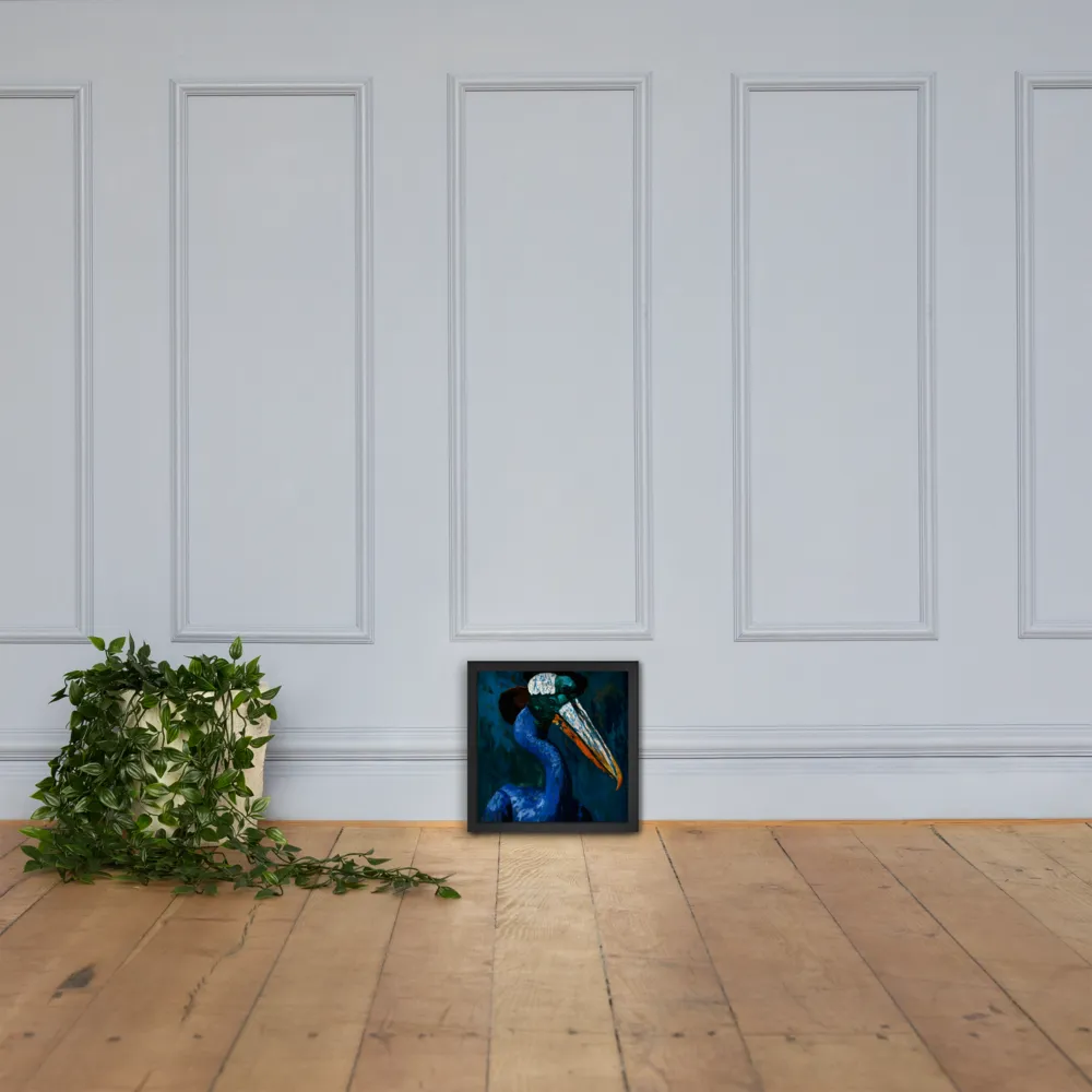 Majestic Absurdity: The Hat-Wearing Bird | Poster with Black Frame | 12″×12″