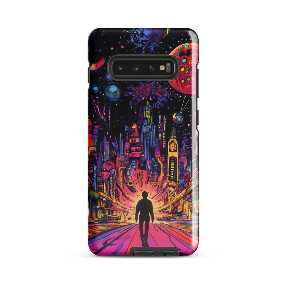 Journey into the Neon Cosmos | Phone Case |  S10 Plus | Tough Case | Glossy