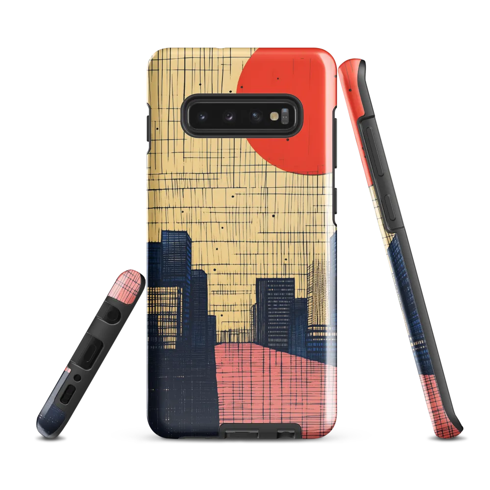 Urban Echoes: A Minimalist Cityscape | Phone Case |  S10 Plus | Tough Case | Glossy