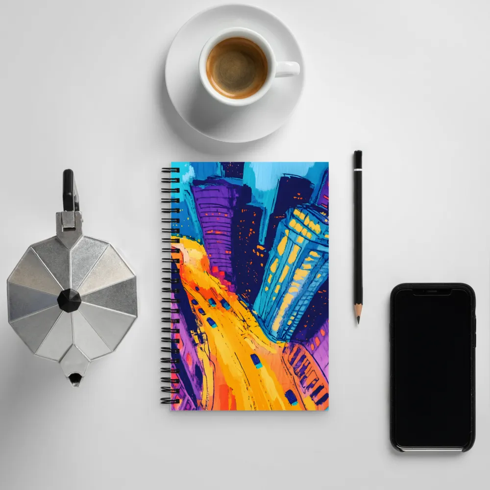 Electric City Nightscape | Spiral Notebook