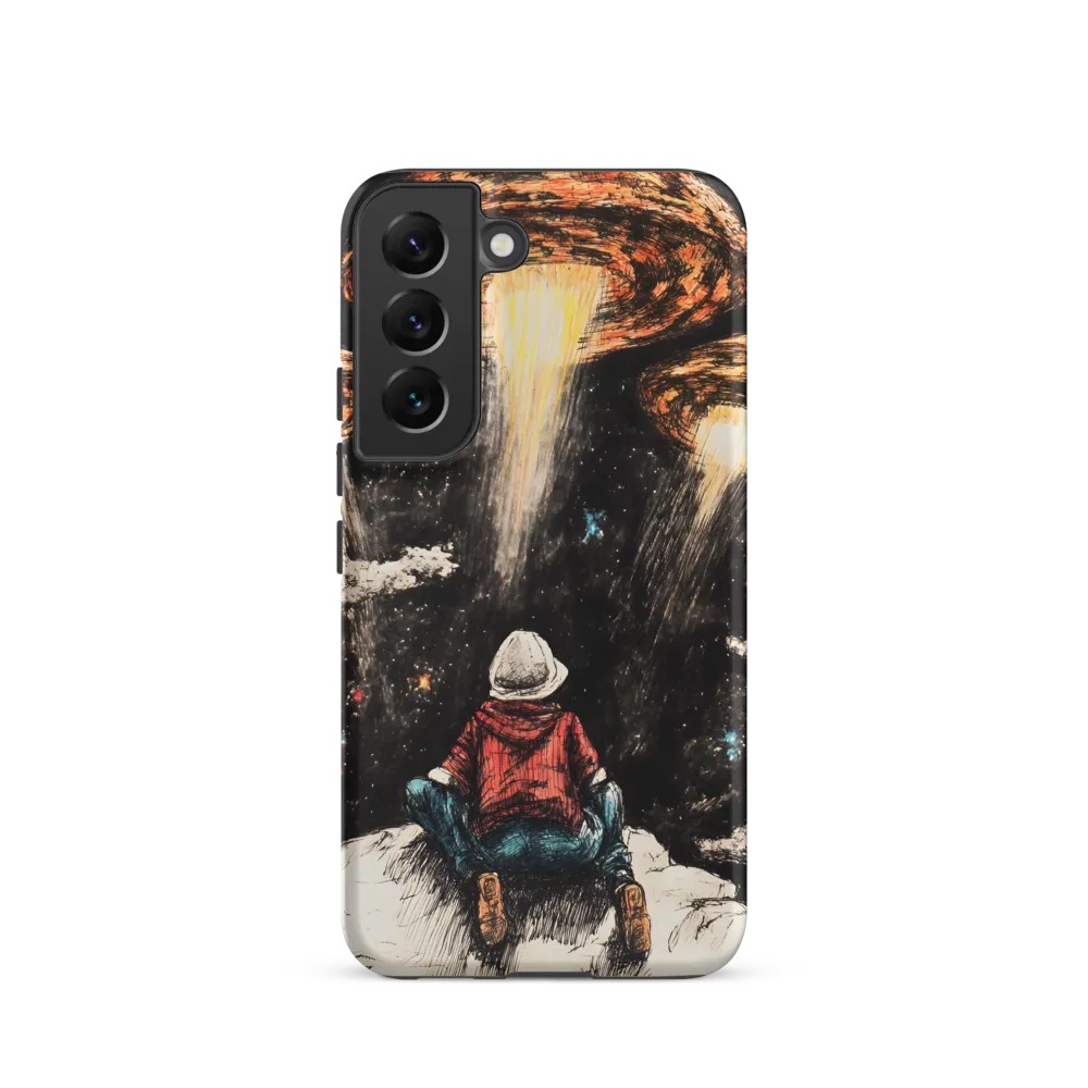 Gazing into the Unknown: A Child's Wonder in Space | Phone Case |  S22 | Tough Case | Matte
