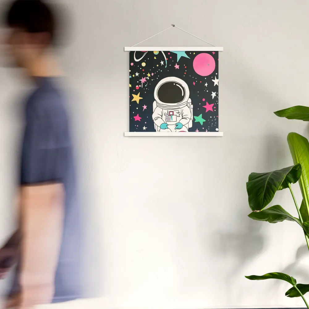 Cosmic Dreamer | Poster With White Wood Hanger | 18″×18″
