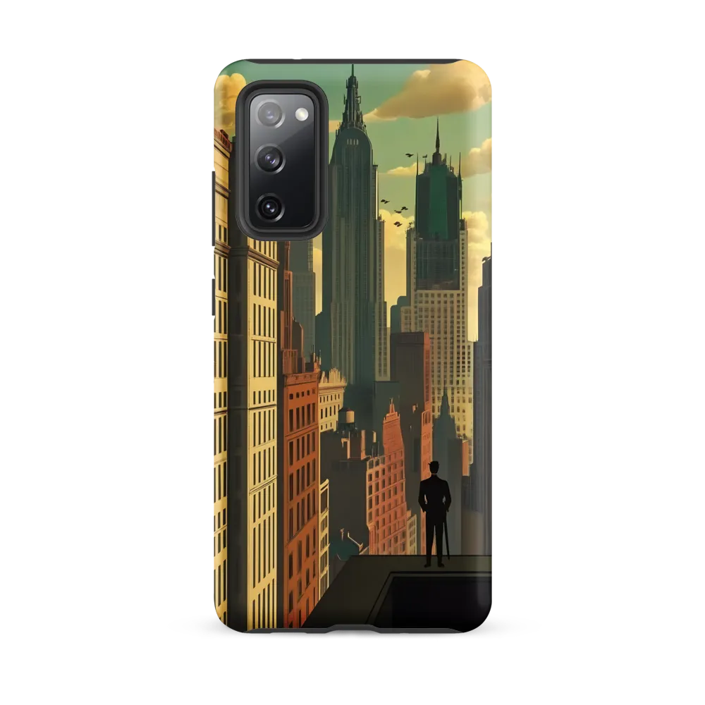 Urban Dreams: A Silhouette in Art Deco Cityscape