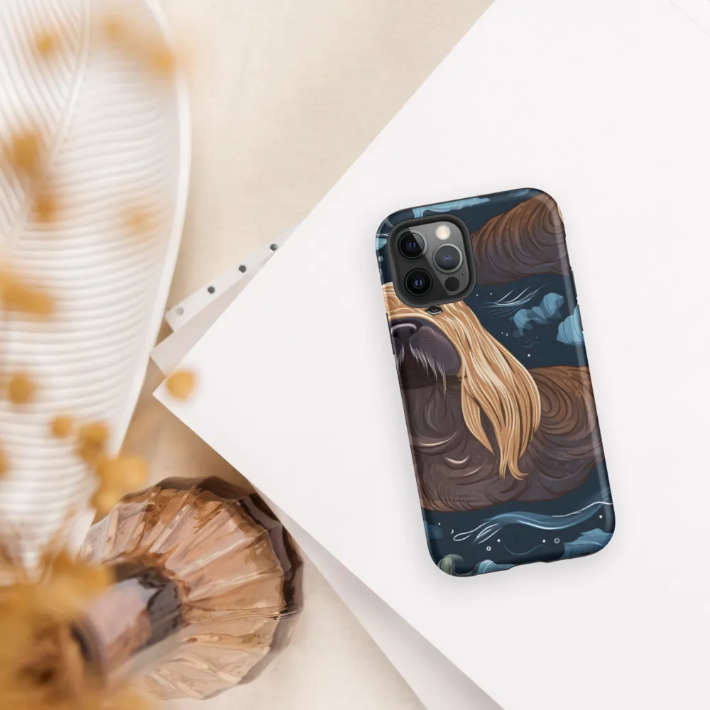 Whimsical Walruses in Deep Blue