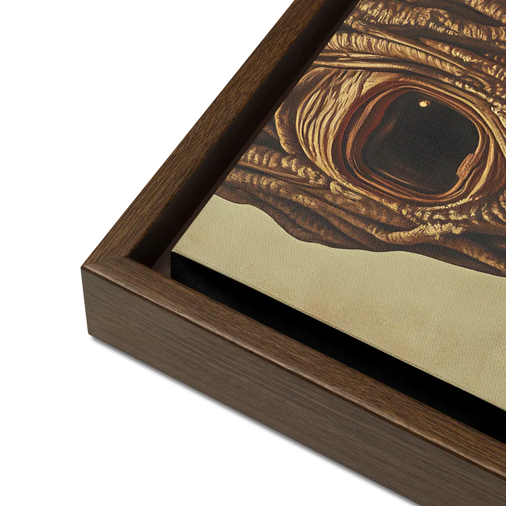 The Mask of Roots | Canvas with Brown Frame | 16″×16″