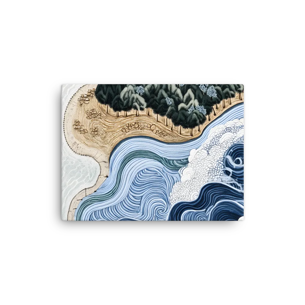Oceanic Harmony: A Tranquil Landscape | Thin Canvas | 12″×16″