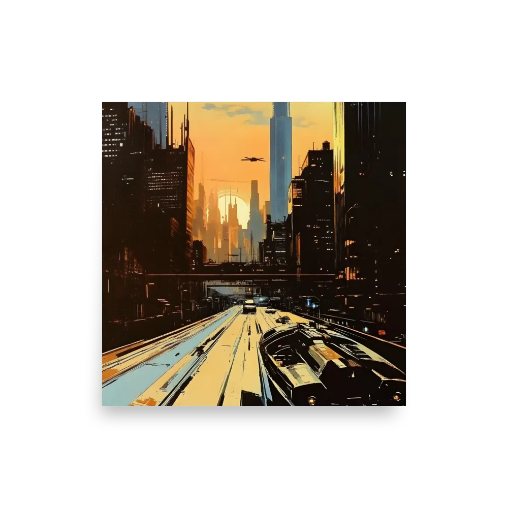 Metro Nexus: A Futuristic Cityscape | Poster | 12″×12″