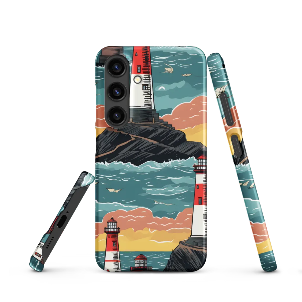 Lighthouses in a Whimsical Ocean | Phone Case |  S24 | Snap Case | Matte