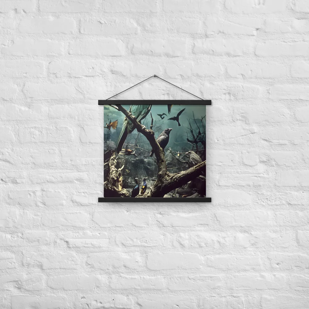Whispers of the Avian Realm | Poster With Black Wood Hanger | 18″×18″