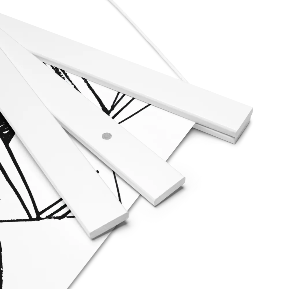 Dynamic Geometry in Ink | Poster With White Wood Hanger | 10″×10″