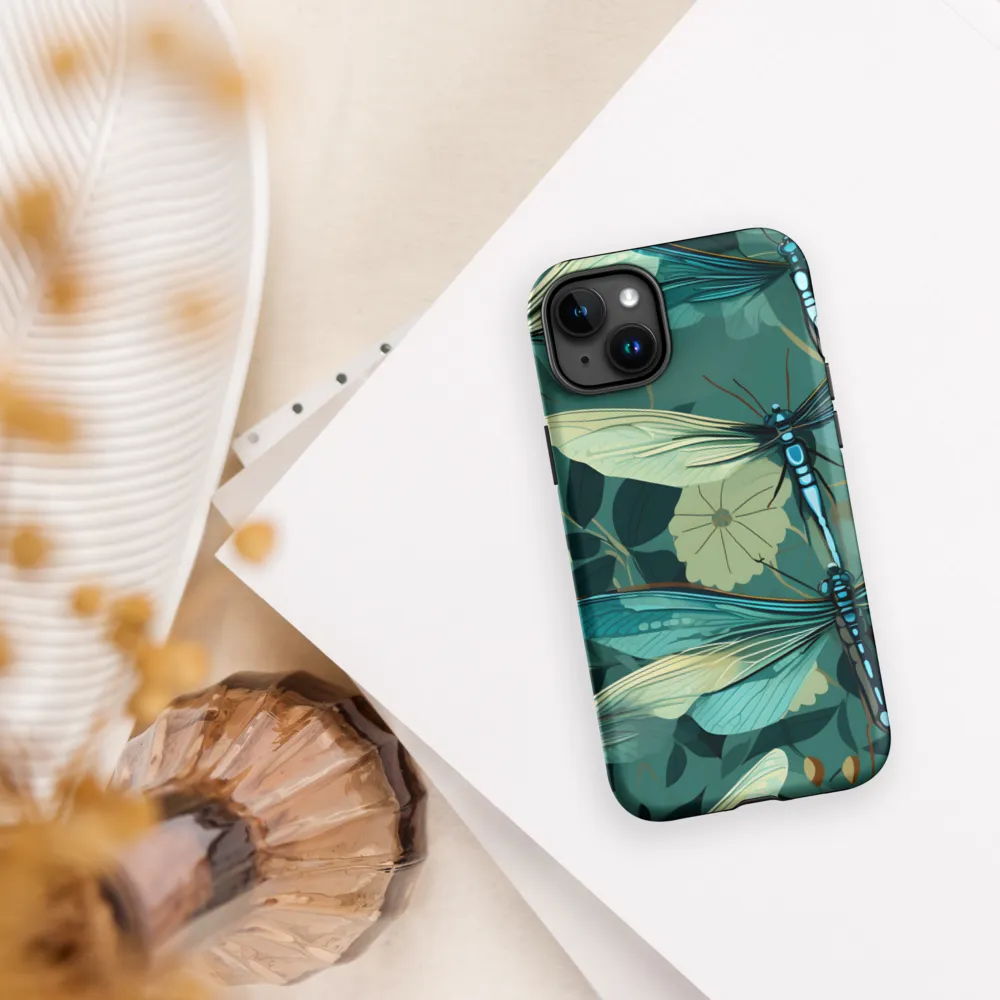 Whispers of Nature: Dragonflies in Harmony | Phone Case |  15 Plus | Tough Case | Matte