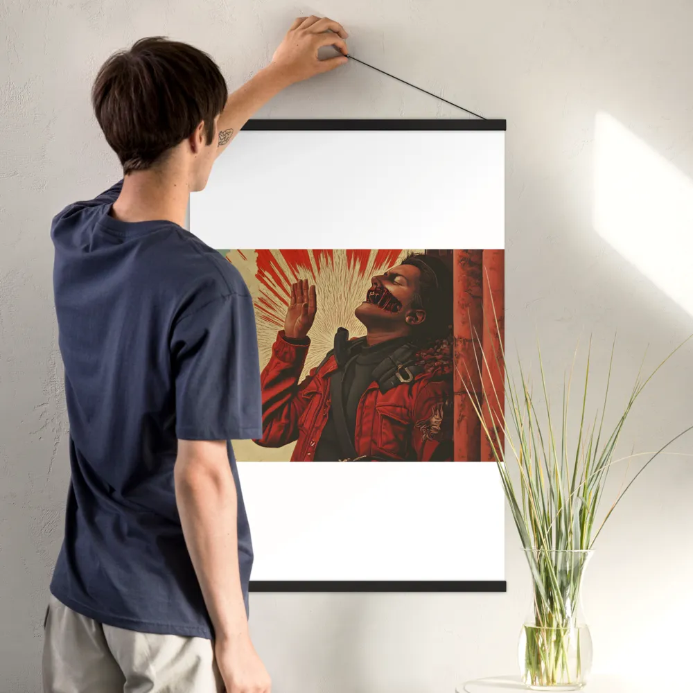 Defiant Echoes of Ruin | Poster With Black Wood Hanger | 24″×36″