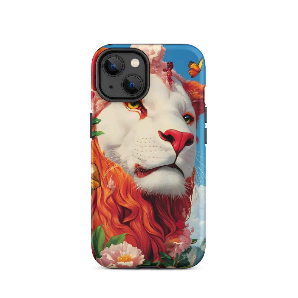 Majestic Lion Amidst Floral Splendor