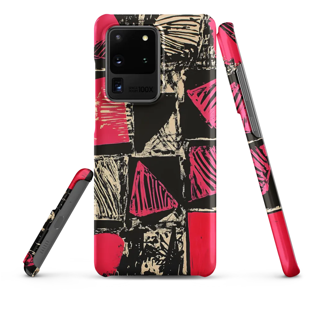 Geometric Symphony in Pink and Black